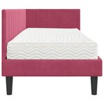 vidaXL Cadre de lit d'angle avec matelas 2 Pièces Vert Velours