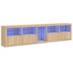 vidaXL Buffet avec lumières LED chêne sonoma 283x37x67 cm