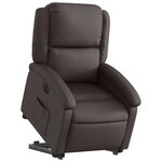 vidaXL Fauteuil inclinable électrique marron foncé cuir véritable
