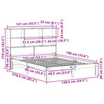 vidaXL Lit bibliothèque sans matelas 135x190 cm bois de pin massif
