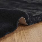vidaXL Tapis en Fourrure Synthétique de Lapin Olite Noir 160 x 230 cm