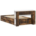 vidaXL Cadre de lit avec rangement Chêne fumé 90 x 200 cm