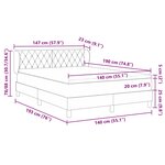 vidaXL Lit à ressorts ensachés avec matelas bleu foncé  140x190 cm  Velours