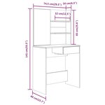 vidaXL Ensemble de coiffeuse Blanc brillant 74 5x40x141 cm