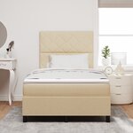 vidaXL Lit à ressorts avec matelas et LED en crème  120 x 200 cm