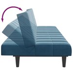 vidaXL Canapé-lit à 2 places avec repose-pied bleu velours