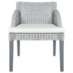 vidaXL Chaise à manger avec coussin Gris Rotin naturel
