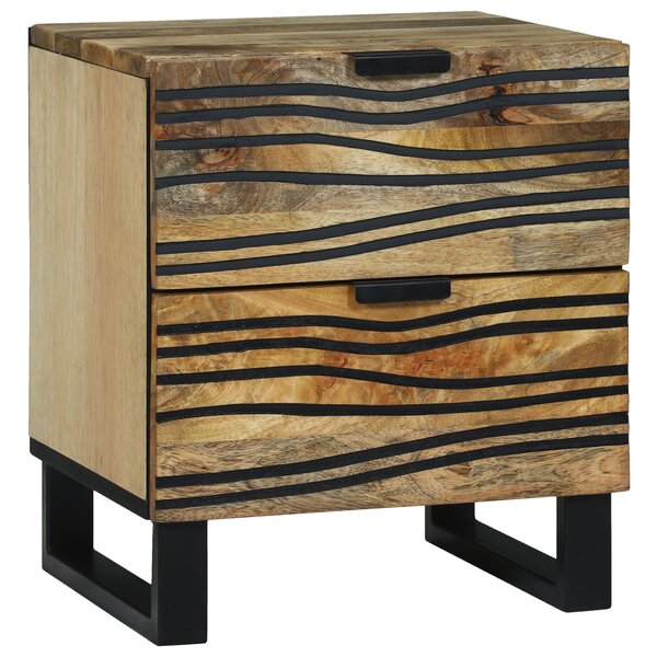 vidaXL Cabinet de chevet 40x33.5x46 cm en bois solide de mangue et bois aggloméré