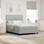 Lit à sommier tapissier avec matelas gris clair 160x200 cm en velours