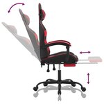 vidaXL Chaise de jeu avec repose-pied Noir et rouge Similicuir