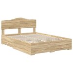 vidaXL Cadre de lit Chêne Sonoma 140 x 190 cm Bois d'ingénierie