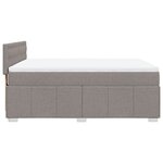 vidaXL Sommier à lattes de lit avec matelas Taupe 140x200 cm Tissu