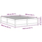 vidaXL Cadre de lit sans matelas blanc 140x200 cm bois de pin massif