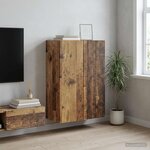 vidaXL Armoire Murale 66 x 34 5 x 90 cm Bois d'ingénierie Bois ancien