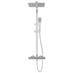 vidaXL Ensemble de douche à deux têtes et thermostat Acier inoxydable