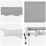 vidaXL Auvent rétractable électrique Gris clair 350 x 250 cm