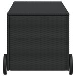 vidaXL Boîte de rangement de jardin et roues noir 190L résine tressée