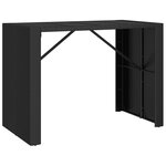 vidaXL Ensemble de bar de jardin 7 Pièces avec coussins noir poly rotin