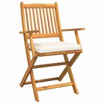 vidaXL Chaise pliante avec coussin Pliant 8 Pièces Blanc 49 x 57.5 x 92cm