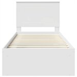 vidaXL Cadre de lit avec tête de lit Blanc 90 x 200 cm Pin massif