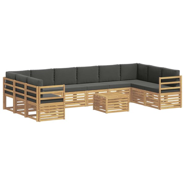 vidaXL Ensemble de canapés d'extérieur 8 Pièces Blanc et Anthracite