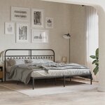 vidaXL Cadre de lit métal sans matelas avec tête de lit noir 183x213cm