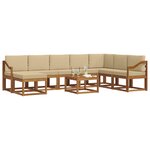 vidaXL Ensemble de canapés d'extérieur 9 pc Naturel et Beige