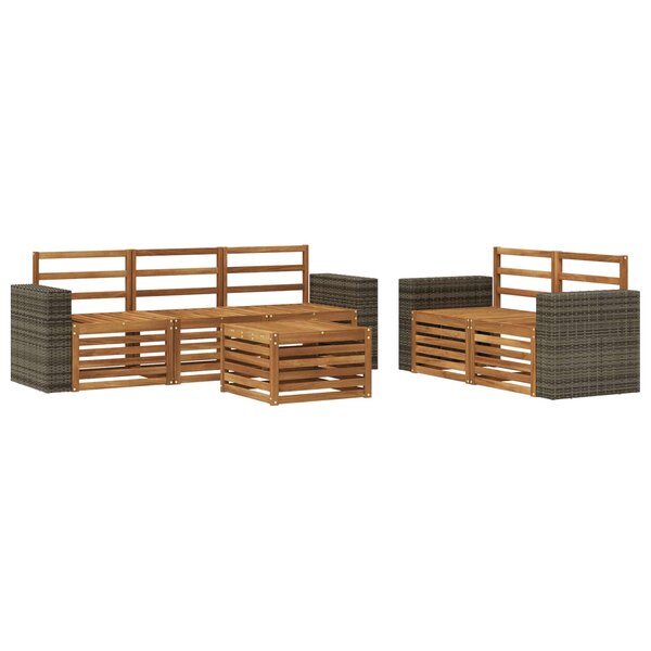 vidaXL Ensemble de canapés d'extérieur 6 pc Naturel