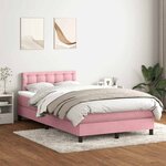 vidaXL Sommier à lattes de lit avec matelas rose 120x220 cm velours