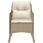 vidaXL Chaises de jardin avec coussins lot de 2 beige résine tressée