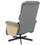 vidaXL Fauteuil inclinable de massage et repose-pieds gris clair tissu