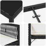 vidaXL Ensemble de salle à manger pour jardin 5 Pièces Noir polyrotin