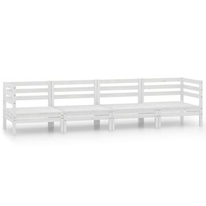 Salon de jardin meuble d'extérieur ensemble de mobilier 4 pièces blanc bois de pin massif 02_0016218