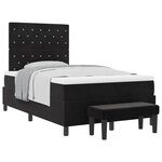 vidaXL Lit à ressorts avec tête de lit Noir 200 x 120 cm Velours