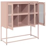 vidaXL Buffet rose 100 5x39x107 cm acier laminé à froid
