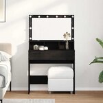 vidaXL Table de Toilette avec tiroir Chêne noir 80 x 41 x 134.5 cm