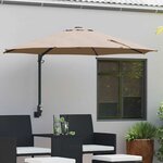 vidaXL Parasol de jardin Taupe et Noir 248 x 248 x 148 cm