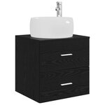 vidaXL Vanité de lavabo mural Chêne noir 49 5 x 44 5 x 66 cm