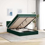 vidaXL Cadre de lit ottoman avec matelas vert foncé 140x190 cm velours