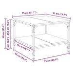 vidaXL Table basse chêne sonoma 55x55x40 cm bois d'ingénierie