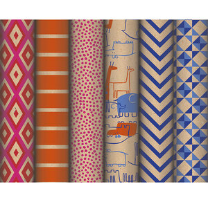 Lot de 60 rouleaux de papier cadeau nature fantaisie 2x0 7m assortis clairefontaine