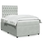 vidaXL Sommier à lattes de lit et matelas gris clair 120x190cm velours