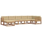 vidaXL Ensemble de canapés d'extérieur 7 pc Naturel et Beige