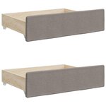 vidaXL Lit de jour avec gigogne et tiroirs sans matelas taupe 80x200cm