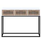 vidaXL Table console blanc 105x30x75 cm bois d'ingénierie et fer