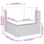 vidaXL Canapé d'angle de jardin avec coussins gris résine tressée