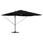 vidaXL Parasol déporté - Noir Polyester  Acier enduit Grand