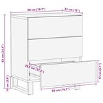 vidaXL Cabinet de chevet Noyer 50 x 33 x 60 cm bois de manguier massif