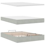 vidaXL Cadre de lit ottoman avec matelas gris clair 140x200 cm velours