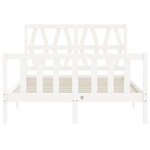 vidaXL Cadre de lit sans matelas blanc bois de pin massif
